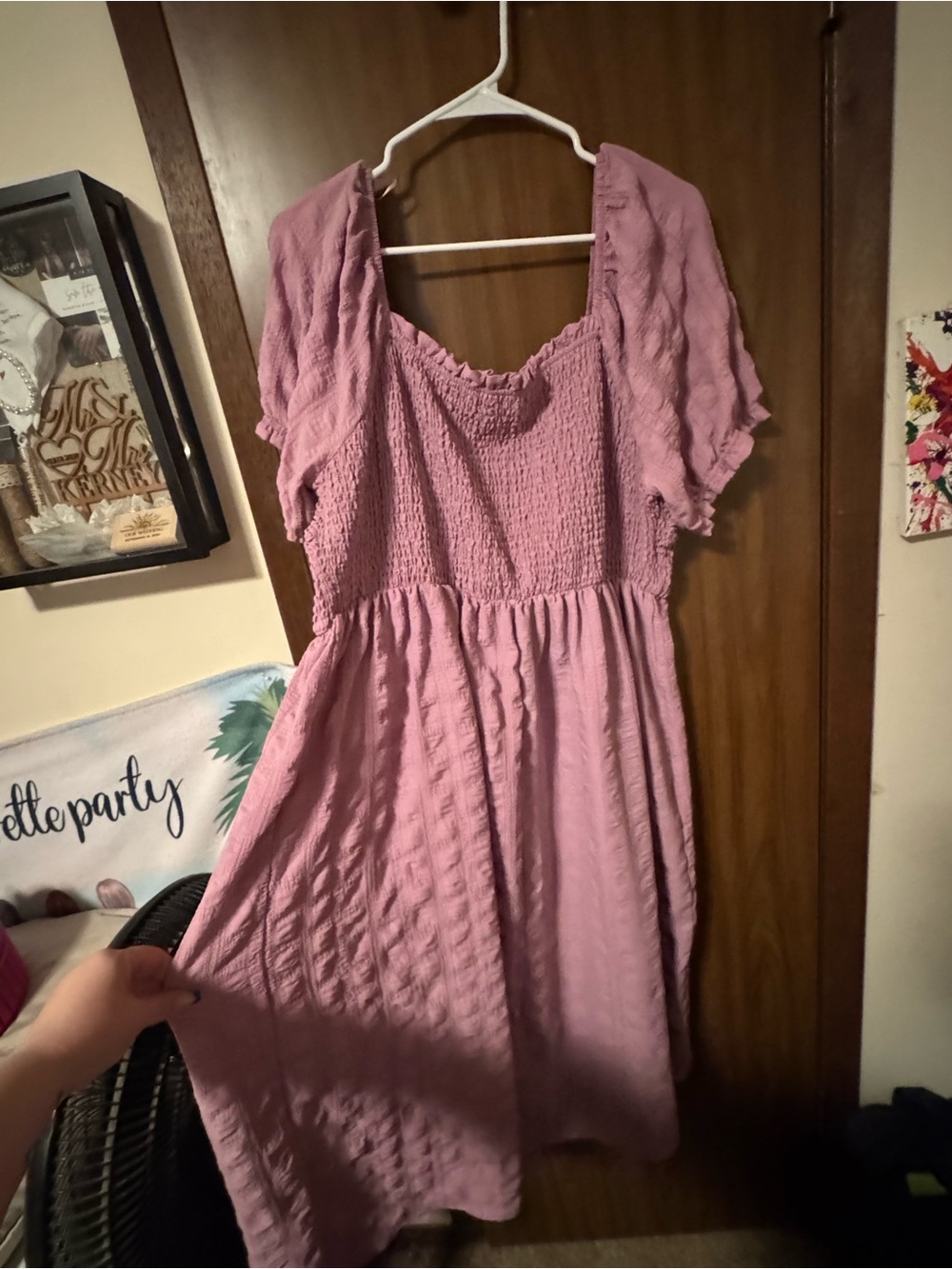 Smocked Midi Dress in Dusty Rose - Women